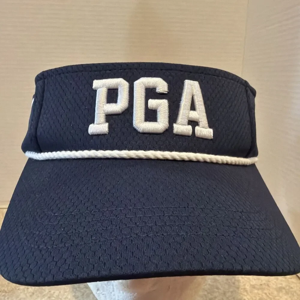 PGA Junior League Rope Visor Adjustable Navy White NWT